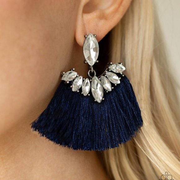 Formal Flair Blue Post Earrings - Picture 1 of 2